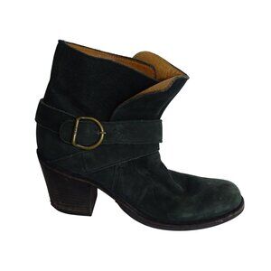 Fiorentini Baker Ankle Boots Womens Size 35  US 5 Green Suede Leather FLAW